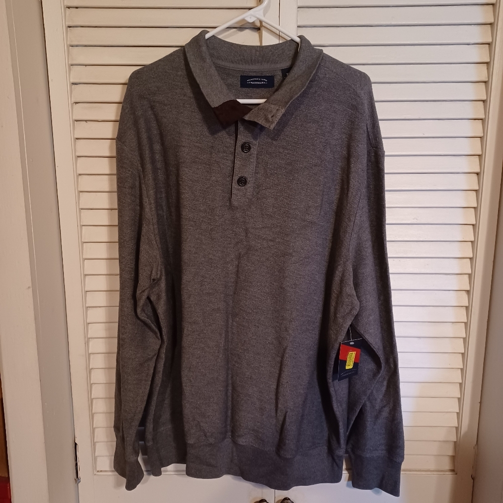 NWT Roundtree &Yorke long sleeve button up polo sz xl